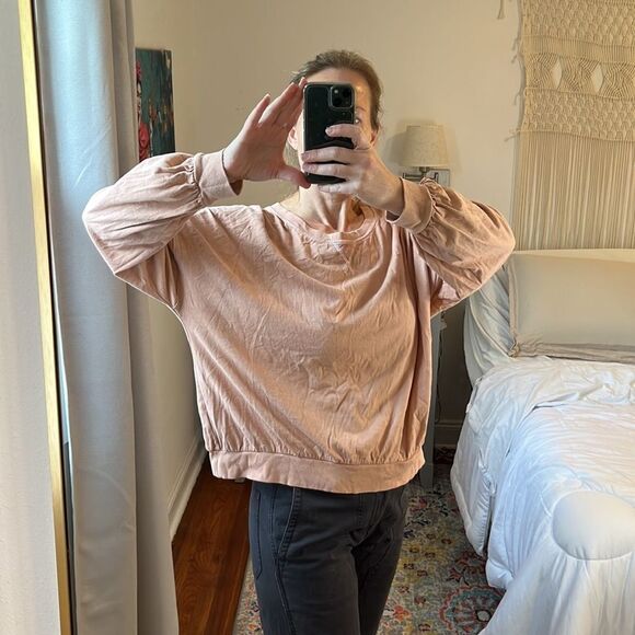 Free People Sweatshirt Heather Peach‎ Gray Size Small - Picture 2 of 7